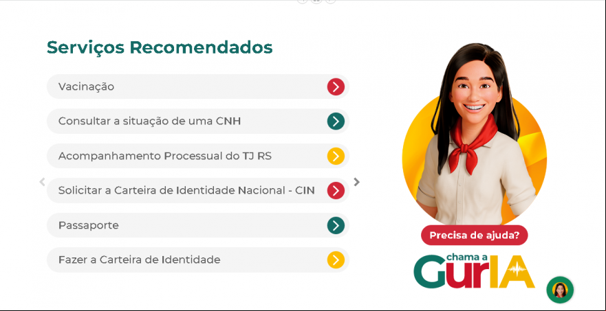 Assistente virtual da plataforma têm  as cores da bandeira e tradicional laço vermelho.(Divulgação)