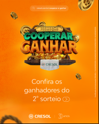 Cresol Cooperar anuncia os 7 ganhadores do 2° sorteio da Campanha Cooperar é Ganhar